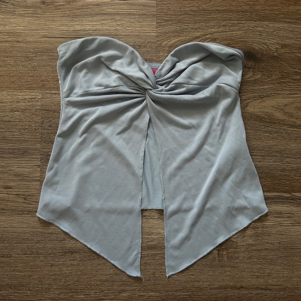 Edikted blue twisted split front tube top